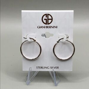 Solid sterling silver 925 classic hoop earrings casual everyday staple.